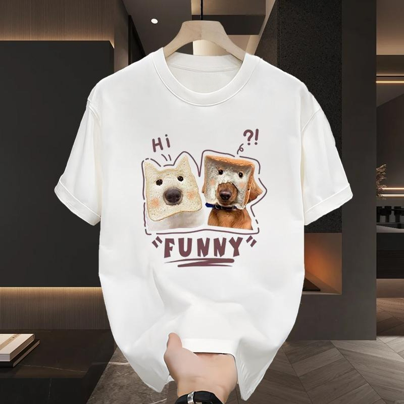 Kawaii Puppy Print Cotton T-sh - Streetwear Brand Drops review and price