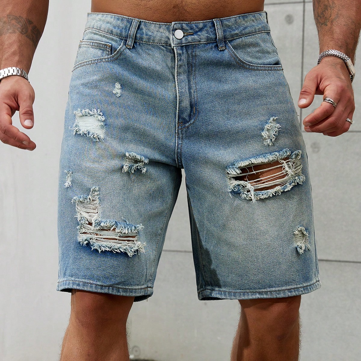 New Fashion Mens Ripped Short  - Streetwear Brand Jacket review and price